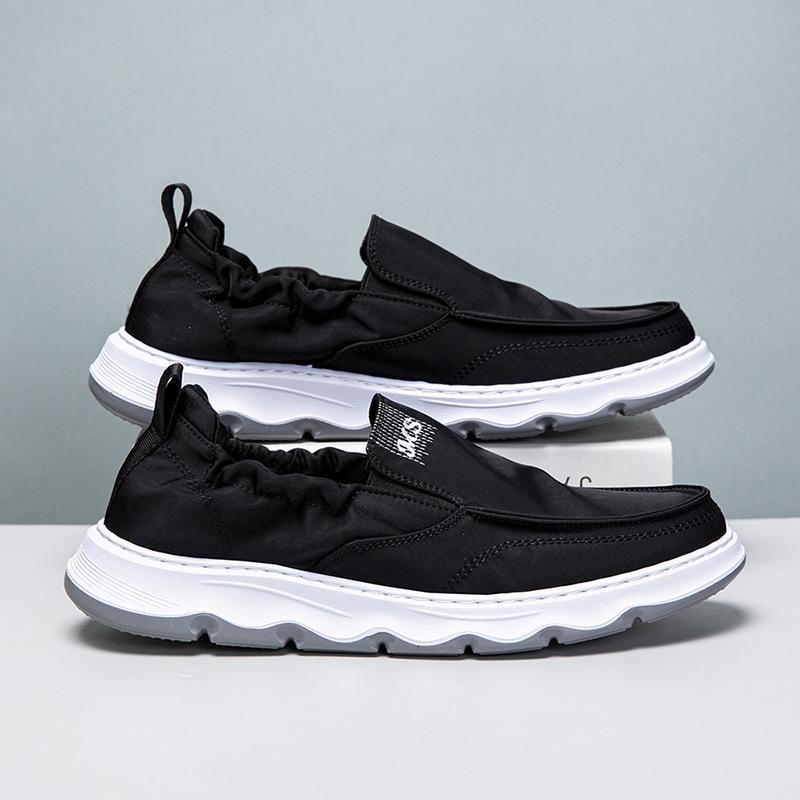 Cloth shoes lazy men's 2024 autumn breathable men's shoes soft-soled shoes one-pedal canvas shoes casual old Beijing shoes