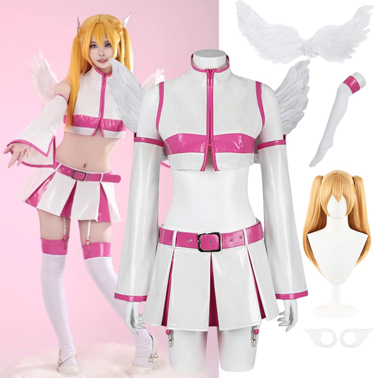 

Костюм для косплея Амано Лилиса Тачибана Микарин с волосами и идеально подходящий для повседневной сцены или в качестве соблазнения. Включает и идеально подходит для Рождества и