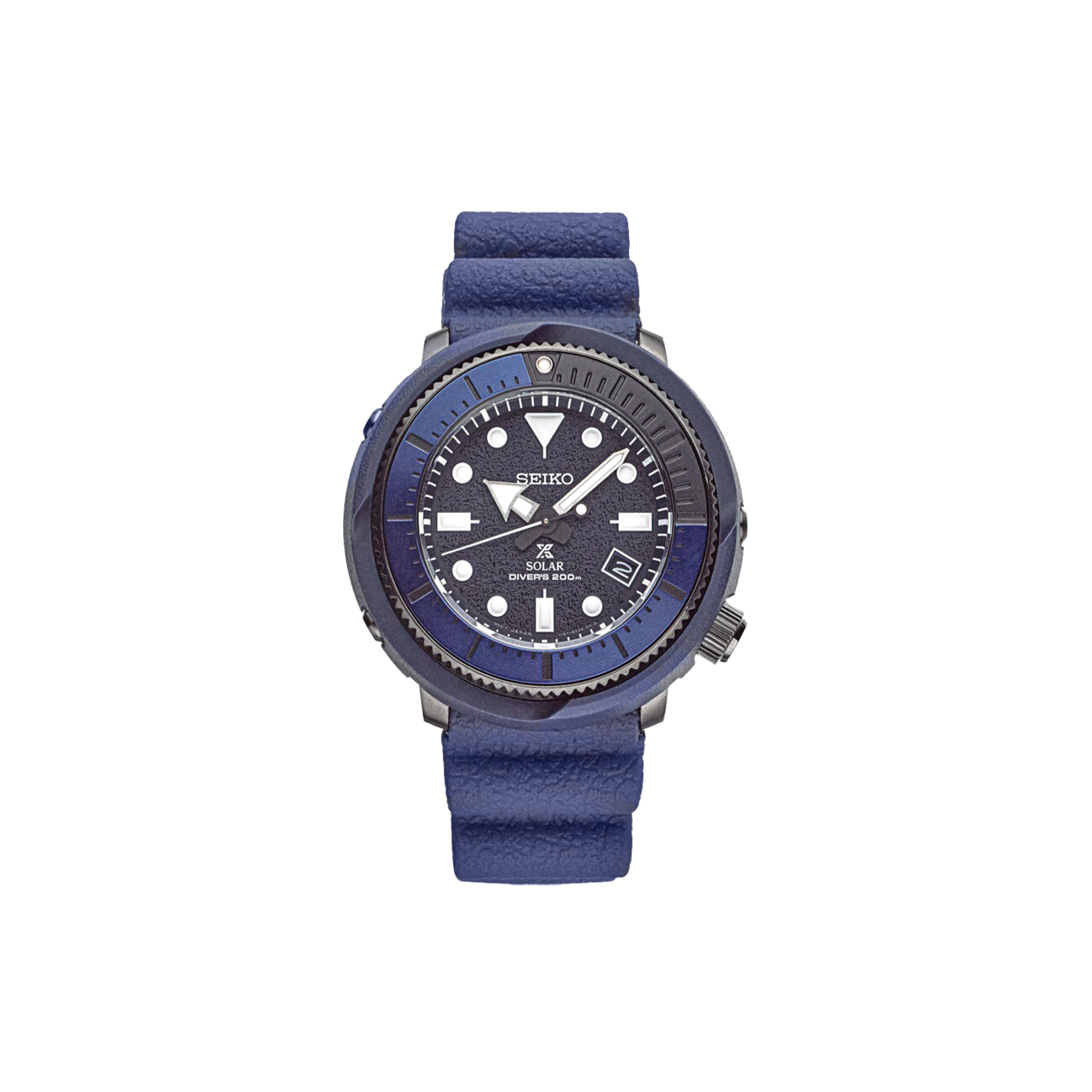 

Seiko Prospex Series Solar Sports Can Diver Solar Quartz Movement Silicone Strap Men watches Black SNE533J1 Blue Strap