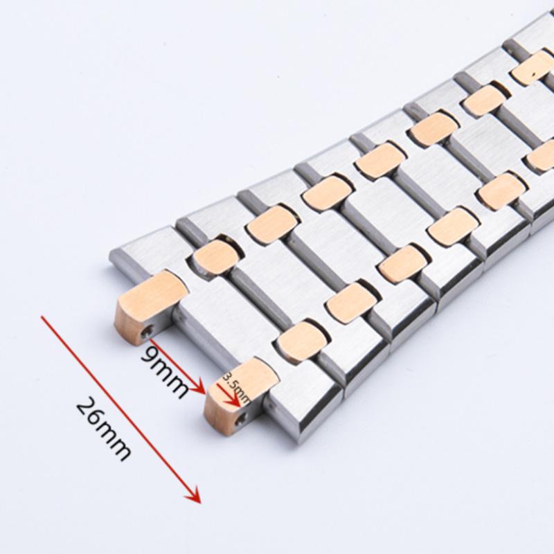 Watchbands 21mm 26mm Men Women Full Stainless Steel Bracelet For AP ROYAL OAK 15400 26331 15500 Watch Strap Folding Buckle