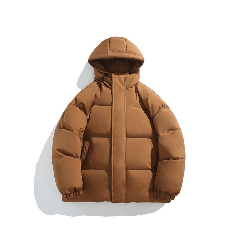 Zima Nowa Kurtka Watowana Luźna Casualowa Czarna z Kapturem Kurtka Watowana Pogrubiona Ciepła Kurtka