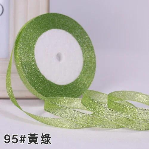 10mm 25Yard Glitter Ribbon Satin Belt DIY Candy Box Gift Packaging Glitter Webbing Halloween Wedding Christmas Decoration Layout