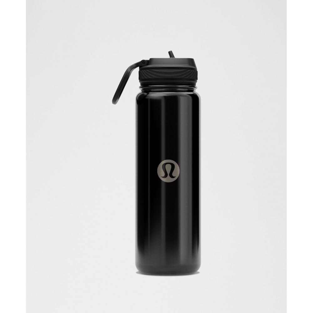 Lululemon Back To Life Sport Bottle 24oz Straw Lid  Jewelled Black