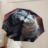 1pc Winged Wolves in Viking Helmets Umbrella with Plastic Handle,Suitable for All Seasons Home Travel Outdoor UmbrellaDD967