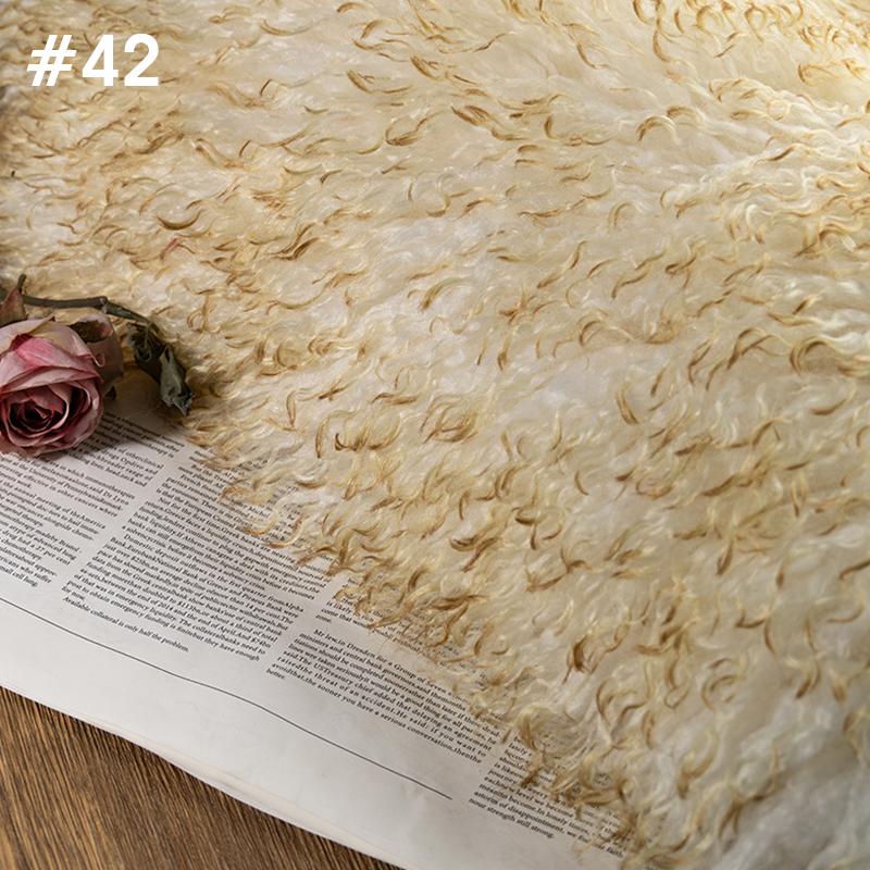 50*170cm High-grade 6cm Long Hair Cashmere Fabric Lamb Curly Imitation Tan Sheep Wool Plush Fabric DIY Clothing Dolls Cosplay