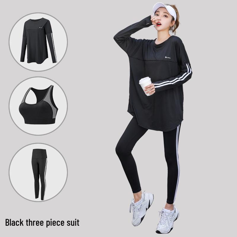Women's Plus Size Quick-Dry Yoga & Fitness Set - Autumn/Winter Long Sleeve, Loose Fit