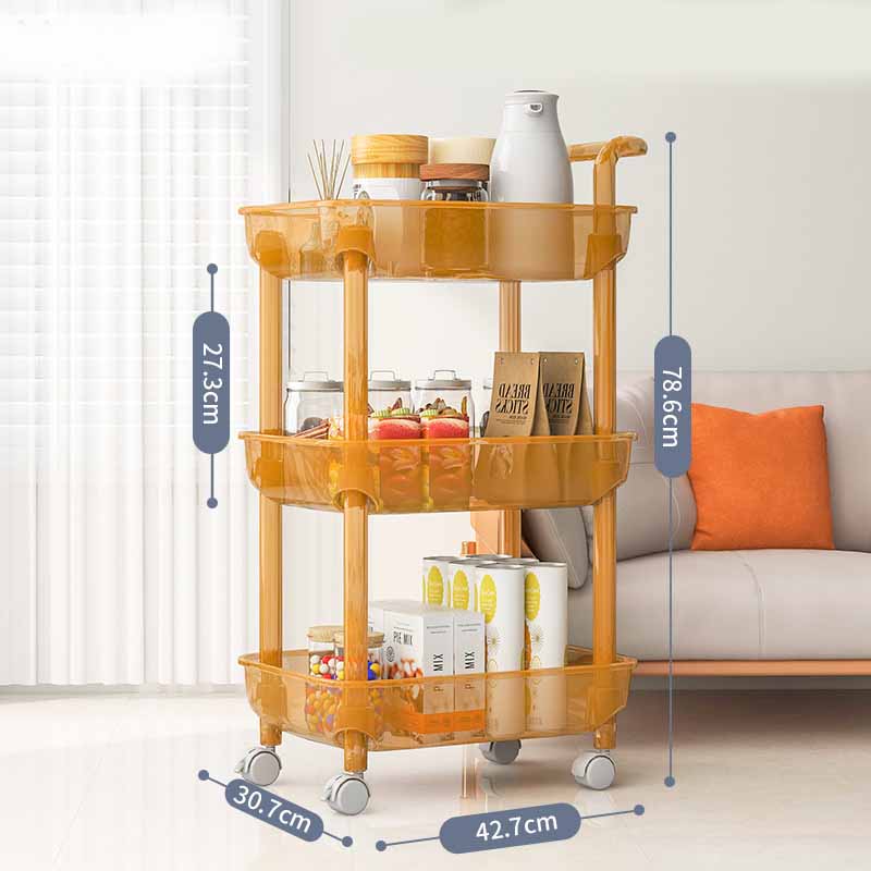 

Стеллаж для хранения на тележке, хранение наземных закусок, прозрачное кухонное хранилище, передвижная спальня на колесиках 3 Layer
