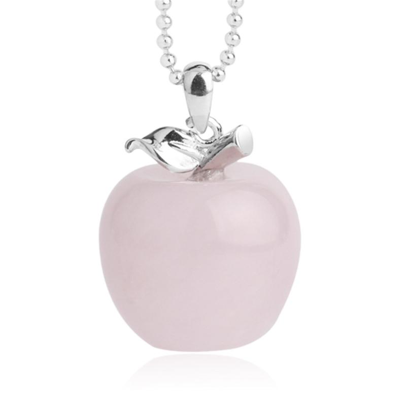 Fashionable Natural Stone Pendant Necklace Elegant Apples Pendant Necklace Suitable for Fashion Enthusiasts Present