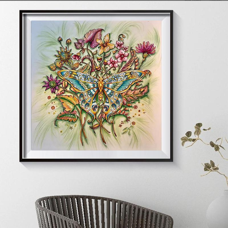 Full 5D DIY Diamond Painting Comic Flower Butterfly Diamond Embroidery Full Cross Stitch Home Decoration Handmade Gift