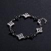 TOPGRILLZ Eiskaltes Klassisches Messing Armband Damen Verstellbar Vierblättriges Kleeblatt Kettenarmband Mit 5A+ Zirkonia Für Party