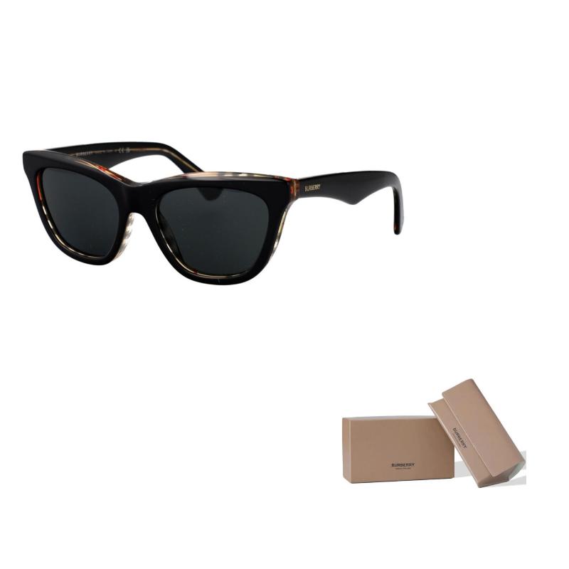 

Burberry Full Frame Acetate Cat s Eye Sunglasses Women s Black 53 чёрный