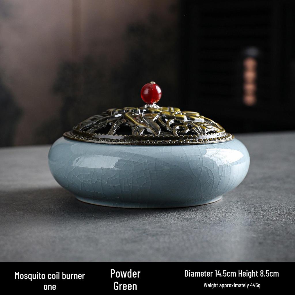 Large Ceramic Mosquito Coil and Incense Burner: Indoor Sandalwood and Agarwood Holder