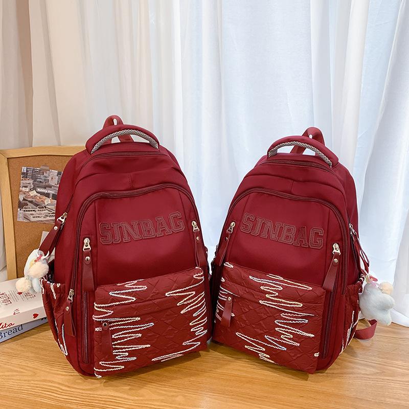 School bag: simple large-capacity student backpack, double shoulder backpack for boys and girls, junior and senior high school students