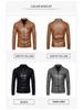 2024 Men's Autumn PU Leather Stand Collar Motorcycle Jacket - Trendy and Handsome Design