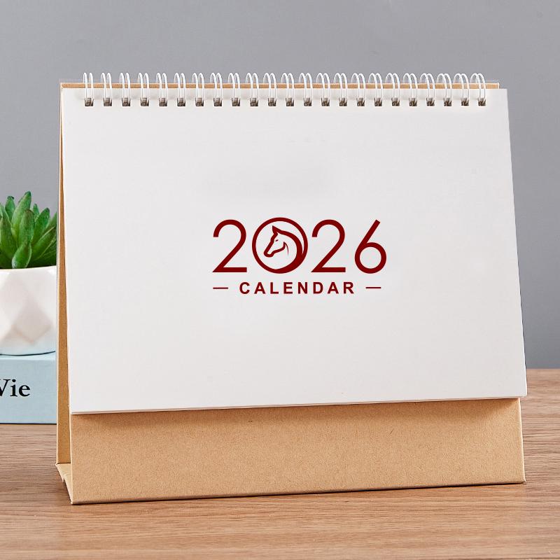 2026 Year of the Horse Simple Style Desk Calendar with Custom Logo and Memo Function