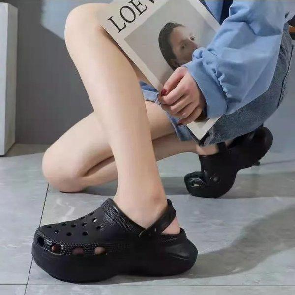 CrocS Women S Bay Clog Sandal Slipper Platform Black 206302 001