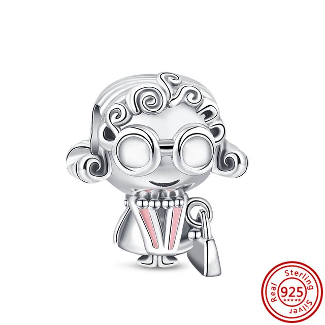 100 %925 Sterling Silver Amulet Boy &Girl Robot Beads Charms Fit Brand Bracelets For Women Jewelry 