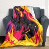 1pc Guitar Music Print Blanket - Lightweight Flannel Throw Blanket For Sofa, Bed, Living Room, Office, Outdoor Travel, Camping, Soft All-Season074