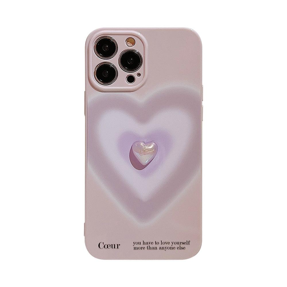 Gradient Electroplating Love 15pro Max IPhone Case IPhone 14 Suitable for 11 Three  dimensional