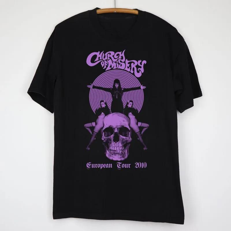 Unisex Short Sleeve Crew Neck Cotton T Shirt Church Of Misery Band S