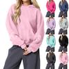 Dammode Lätt långärmad tröja för kvinnor med fickor Preppy grafisk hoodie