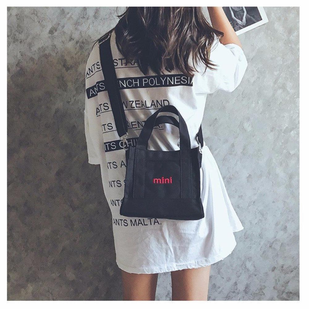 Alphabet canvas small bag girl portable shoulder diagonal straddle bag retro retro wind messenger bag