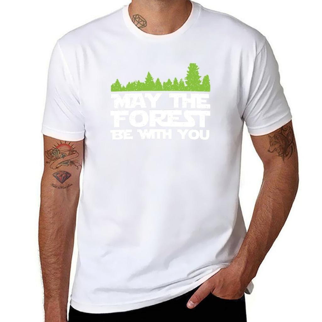 Funny Earth Day Apparel - May the Forest Be With You! T-Shirt t shirts for man slim fit cotton t shirts man 100% T-Shirt