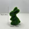 10cm Green Moss Flocked Easter Rabbit Ornament for Garden Decor