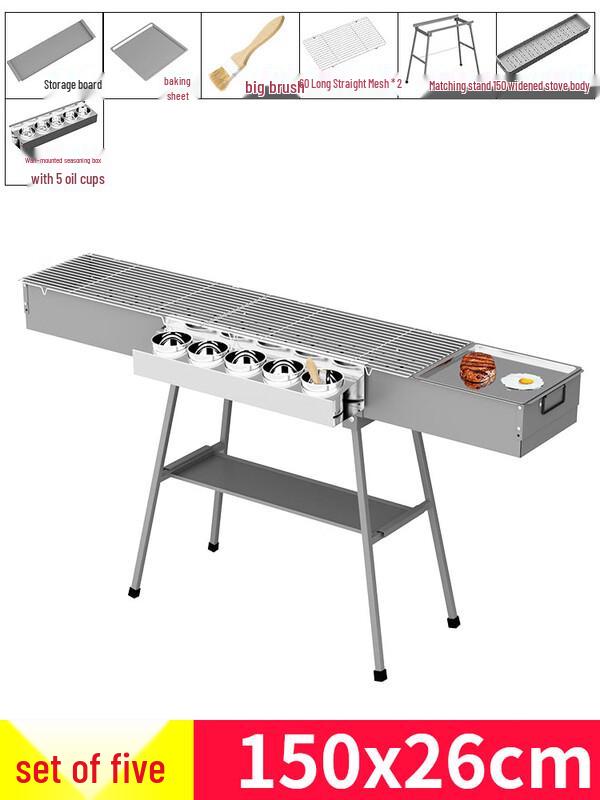 Складной уличный коммерческий угольный гриль