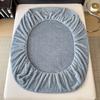 Hot Winter Warm Coral Fleece Fitted Sheet Elastic Mattress Protector Cover Fluffy Plush Bed Linen Couple Double Bed King Size
