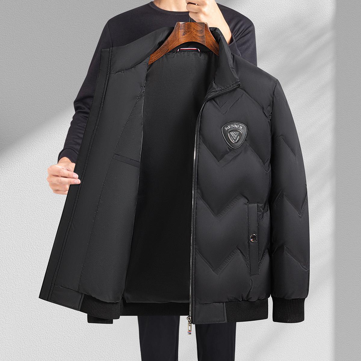 

Короткая молодежная куртка с воротником-стойкой из белой утки, модная, простая, осенне-зимняя, теплая и морозостойкая куртка 4XL