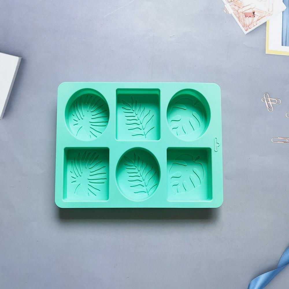 6 Cavity Oval/Square Leaf Shaped Silicone Soap Mold DIY Handmade Essential Oil Soap Making Supplies Mould Chocolate Cake Molds