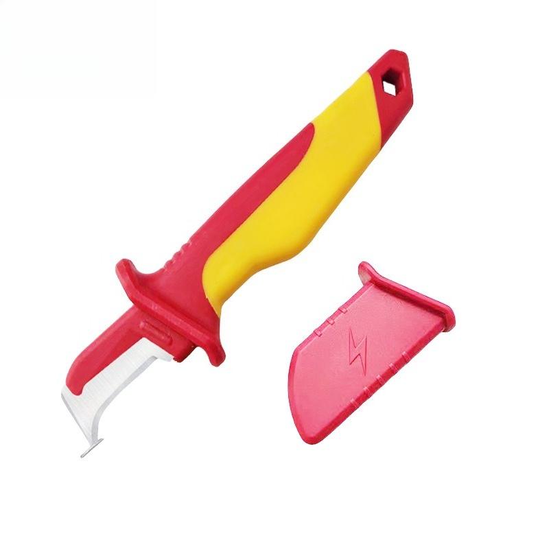 Wire stripping knife VDE high-voltage cable stripping insulation straight blade hook electrician stripping knife