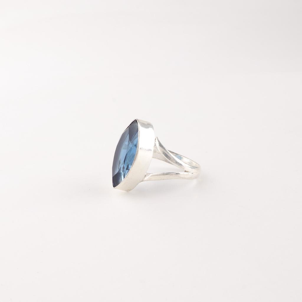 London Blue Topaz Gemstone 925 Sterling Silver Jewelry Handcrafted Women's Ring RR-23-12