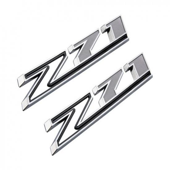 2X -2024 Chrome Black For Silverado Z71 Emblem Fender Side