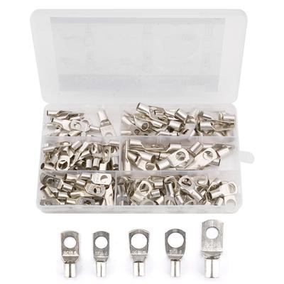 30pcs/150pcs SC Electrical Terminals for Cable Lugs Tinned Copper Lug Ring Wire Connectors Bare Cable Terminals