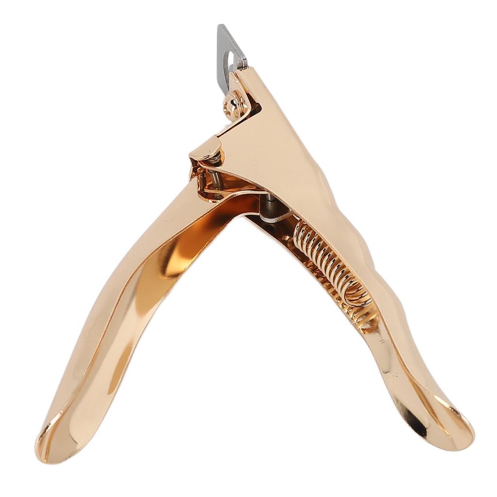 Nail Tip Cutter U Shape DIY Trimming Stainless Steel Portable Nail Tip Groomer for Beauty Salon Gold