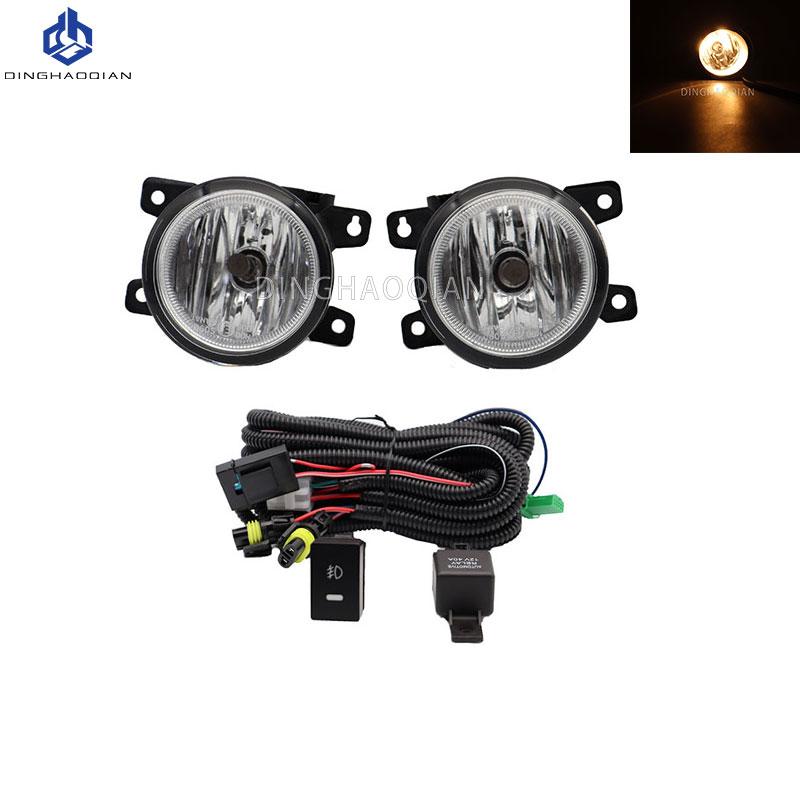 1 Pair Car Front Bumper Halogen Fog Lights Assembly Driving Lamp Foglight Wiring Switch Set For Honda Civic 2022 2023