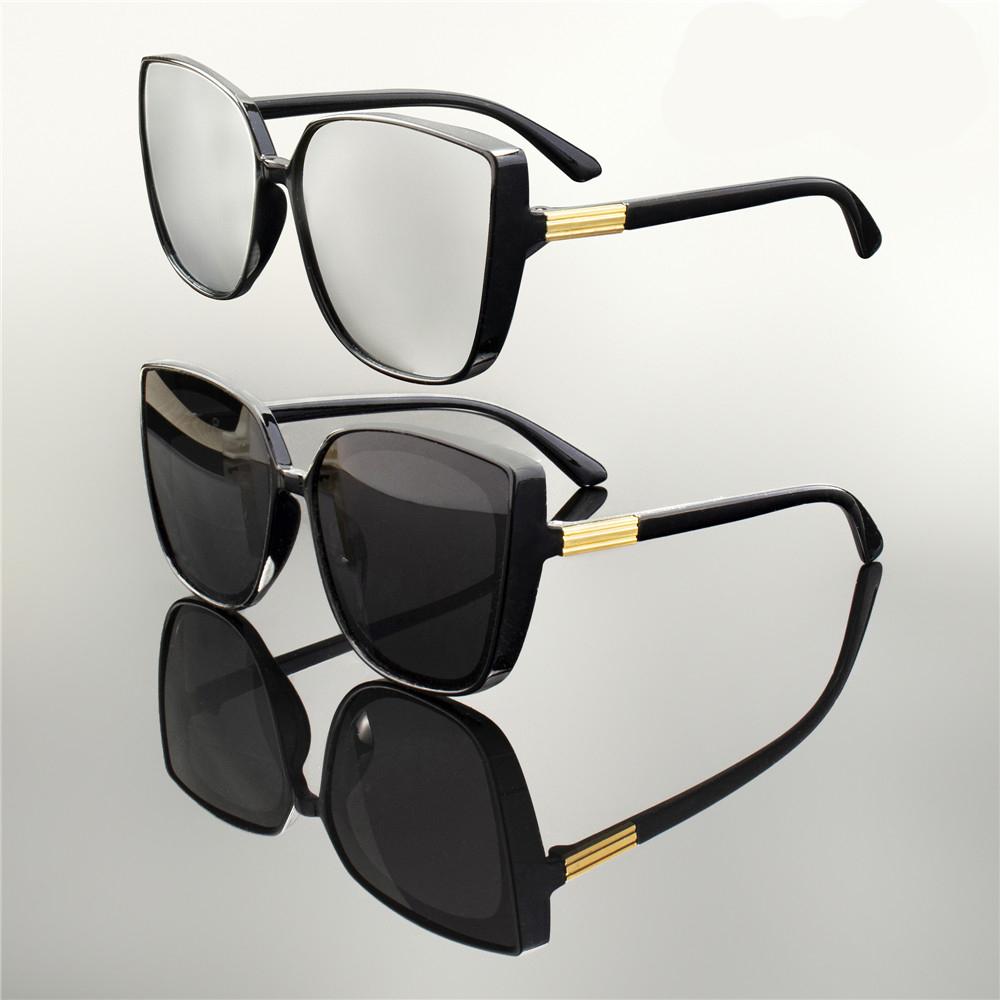 2PCS  Fashion Square Sunglasses Women Luxury Brand Big Frame Cat Eye   Sun Glasses Ladies Classic Vintage Goggle Female Glasses