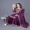 Embroidered Sharara Suit with Intricate Zari Work - Available In Royal Purple and Rust Orange