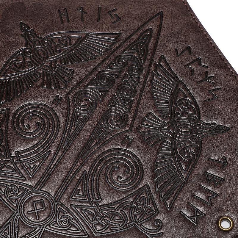 Medieval Retro Embossed Wristband Cosplay Stage Prop Knight Armguard Costume Matching Genuine Leather Embossed Arm Armor