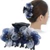 Rhinestone Grab Clip Hairpin Three-Dimensional Flower Head Clip Fashion Fabric Headgear  Women