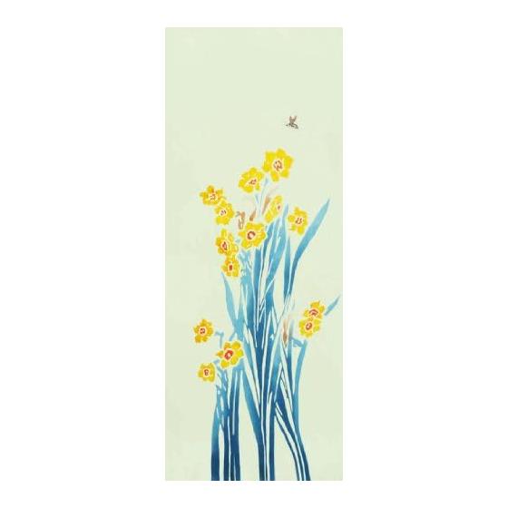 Maruzen Chusen Tenugui Hand Towel, Narcissus, 251, 37x98cm, Traditional Craft, Chusen Dyeing Method, Cotton, Soft Touch, Gentle, Interior, Gift,