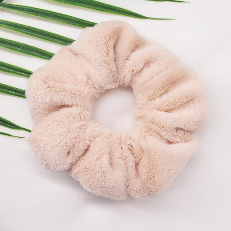 Korean Retro Plush Scrunchie for Girls - Jennie-Inspired Thick Ins Style Hair Tie