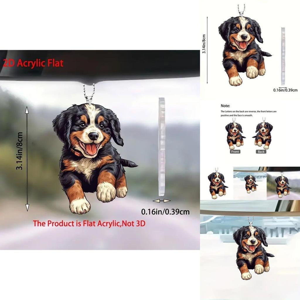 Adorable Cartoon Black Dog Acrylic Car Ornament For Stylish Interior Decoration