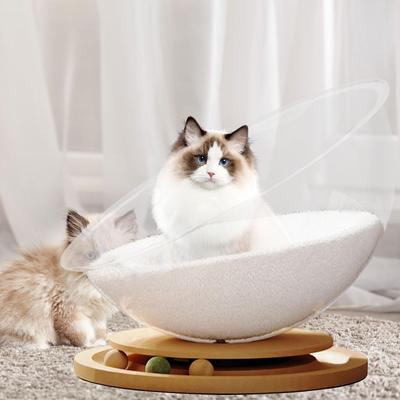 Capsule Cat Bed Activity Center for Small Pets with Bead Turntable Toy