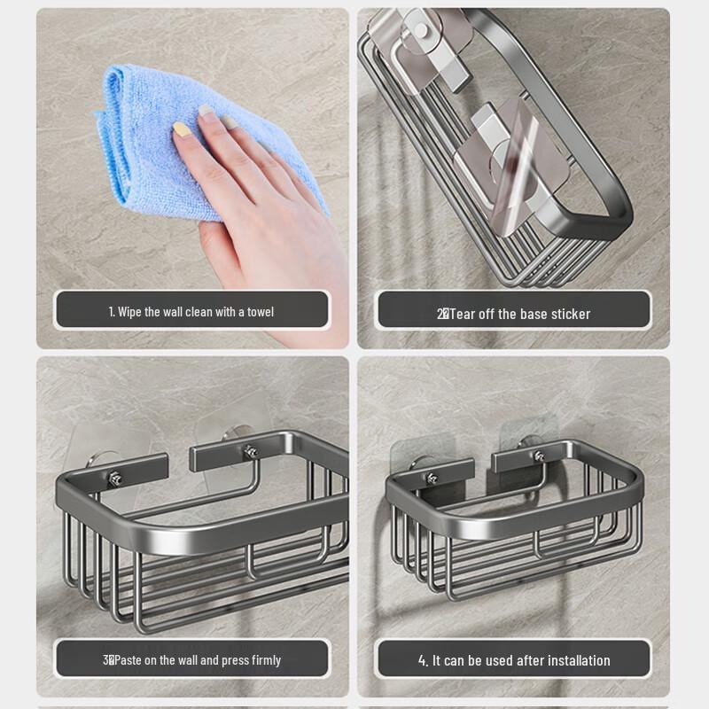 JiaDu Punch-Free Wall-Mounted Bathroom Tissue Box with Storage