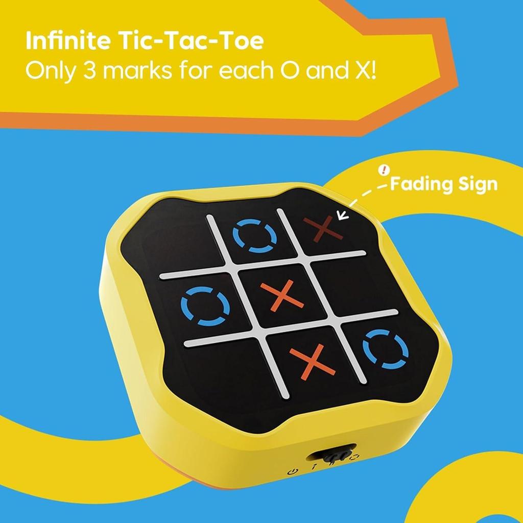 Tic-tac-toe Bolt Toy, Original 3-in-1 Handheld Puzzle Console, Portable Travel Game Suitable for In-car Use, Board Game for Children and Adults