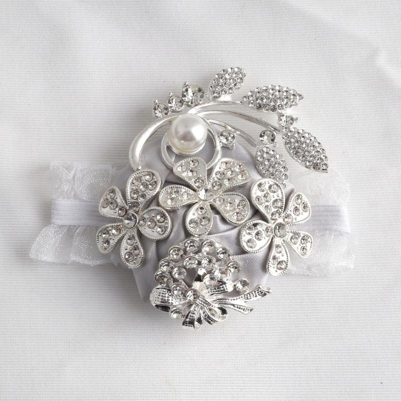 Elegant Pearls And Ribbon Wrist Flowers For Wedding Party Bridesmaids Groomsmen Bridal Showers Accessories