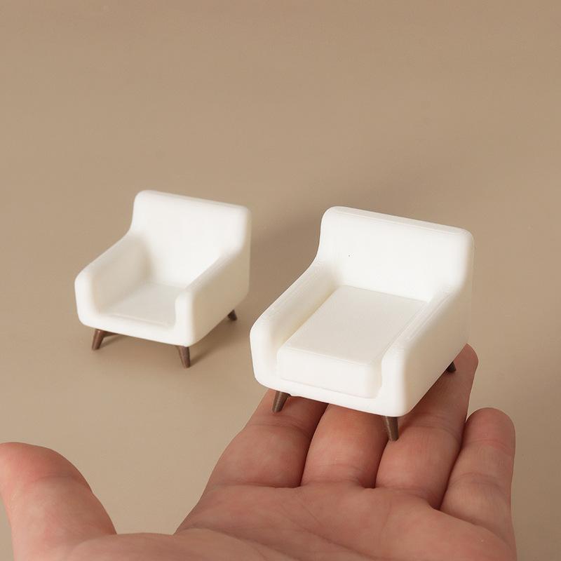 1/12 Dollhouse Mini White Sofa Model Dollhouse Simulation Furniture Decoration Dolls House Scene Ornament Pretend Play Toys